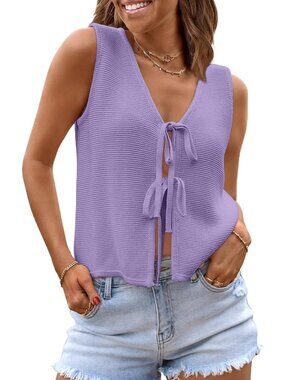 Women's Light Purple Summer Beach Vacation Spring Outfits Cute Trendy Sweater